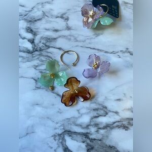 Near Floral Hoop Earrings